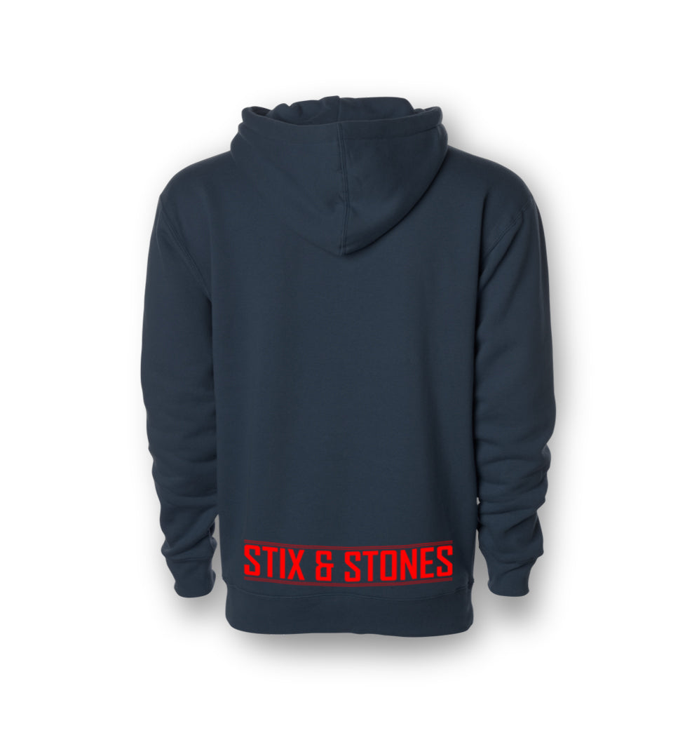 RED LOGO NAVY PULLOVER